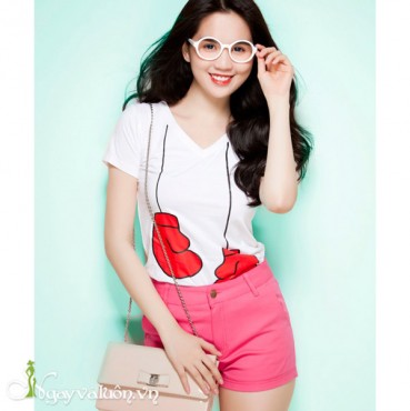 Áo Thun Nhung Cổ Tim