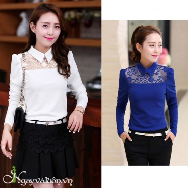 Áo Thun Phối Ren Công Sở