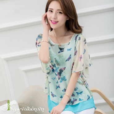 Áo Voan Họa Tiết Bướm