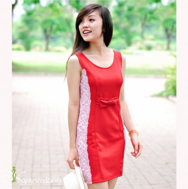 Đầm Đỏ Ôm Ren