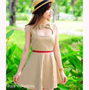 Đầm Kem Nơ Trước