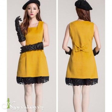 Đầm Suông 2 Túi Phối Nơ Lưng