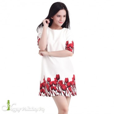 Đầm Suông Hoa Tulip 